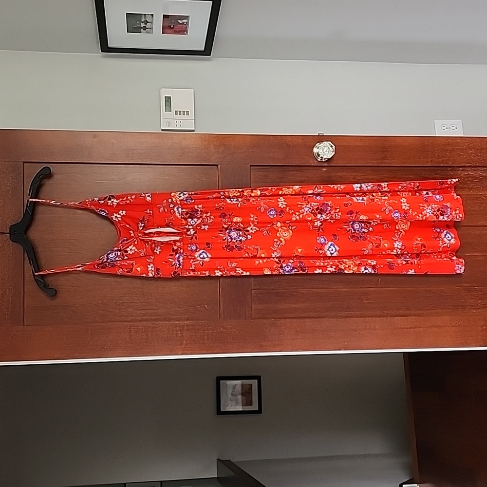 Allison Joy Red floral maxi dress